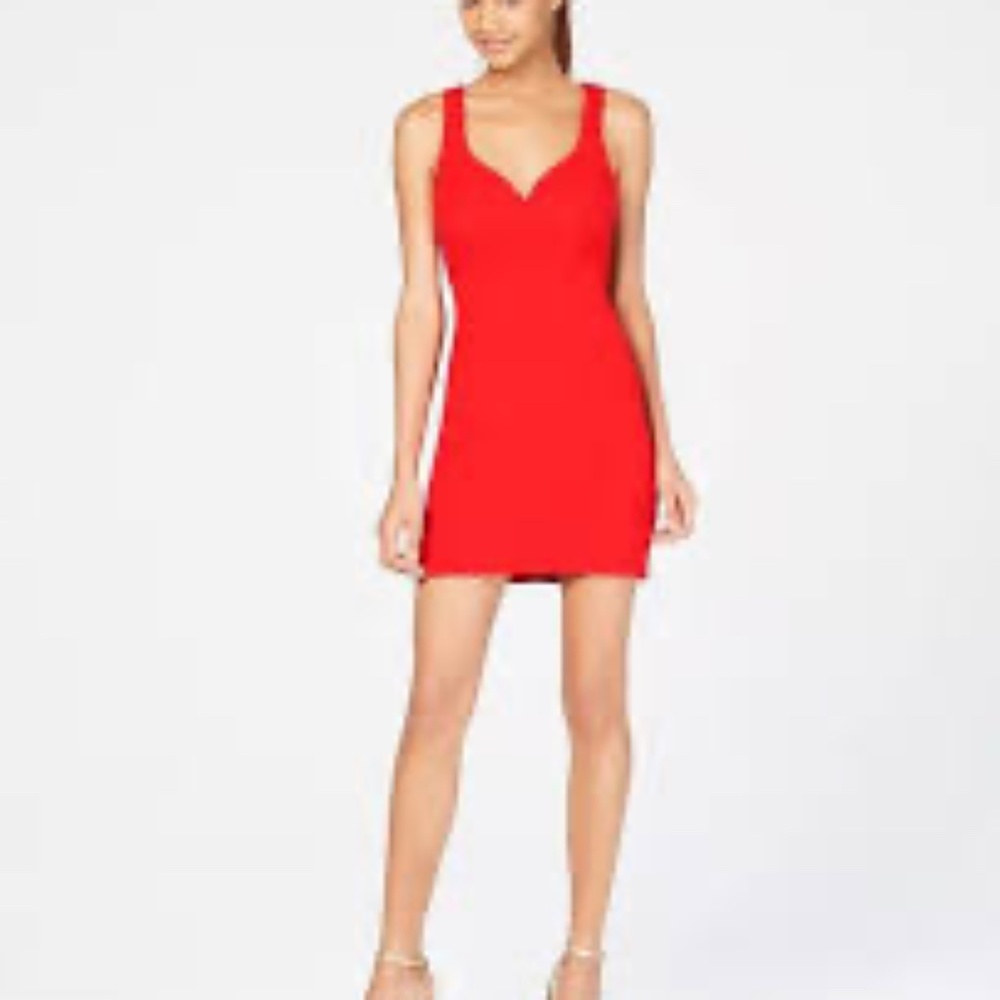 B Darlin strappy-back bodycon dress in red size 9/10